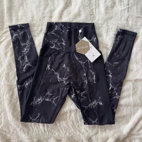 Buffbunny Collection Pants - NWT Buffbunny Black and White Marble Athleisure Activewear Leggings Size XXS